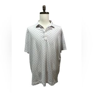 FootJoy Blue Geometric Pattern Short Sleeve Performance Golf Polo Shirt - XL